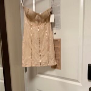 Beige Mini Dress with Built-In Bust Support